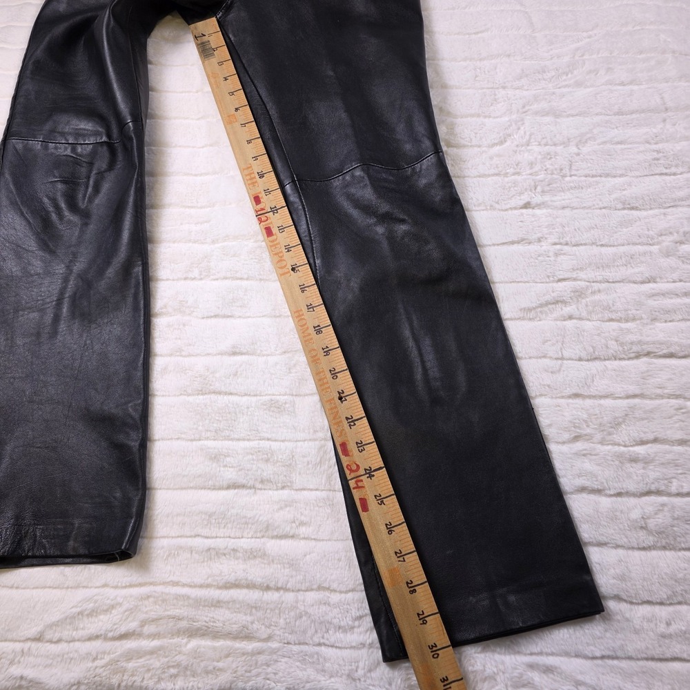 Vintage Gap Genuine Black Leather Pants Womens 6 Moto Biker Babe Retro Whimsey - Picture 6 of 11